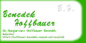 benedek hoffbauer business card